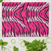 Pink Tiger Animal Skin Pattern Design  キッチンタオル (折り畳み)