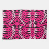 Pink Tiger Animal Skin Pattern Design  キッチンタオル (横)