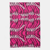 Pink Tiger Animal Skin Pattern Design  キッチンタオル (縦)