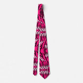 Pink Tiger Animal Skin Pattern Design ネクタイ (裏面)