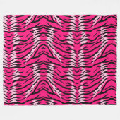 Pink Tiger Animal Skin Pattern Design  フリースブランケット (正面(横))