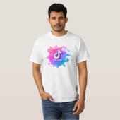 Pink Tiktok Logo Tシャツ (正面フル)