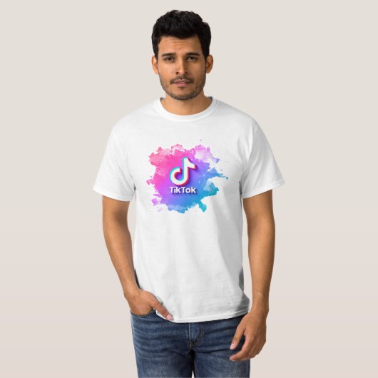 Pink Tiktok Logo Tシャツ (正面フル)
