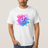 Pink Tiktok Logo Tシャツ (正面)