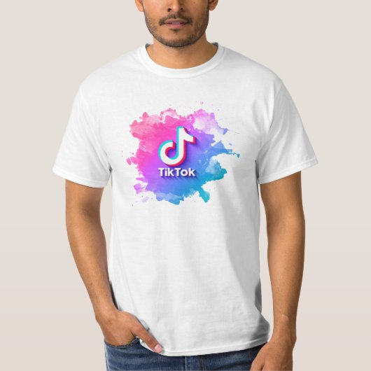 Pink Tiktok Logo Tシャツ (正面)