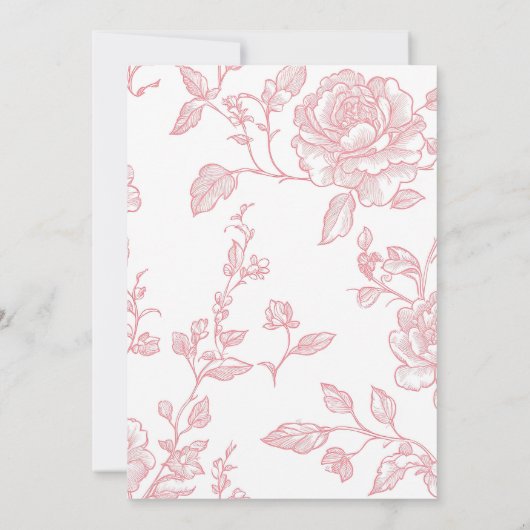 Pink Time for Tea Bridal Shower  Invitation 招待状 (裏面)