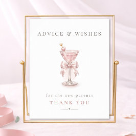 Pink Tini On The Way Baby Shower Advice & Wishes ポスター
