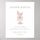 Pink Tini On The Way Baby Shower Diaper Raffle ポスター (正面)