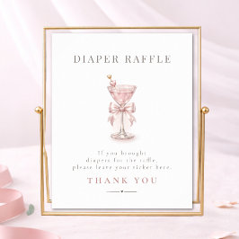Pink Tini On The Way Baby Shower Diaper Raffle ポスター
