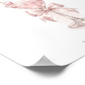 Pink Tini One Girl Baby Shower Shower Welcome ポスター (角)