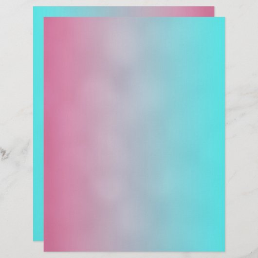 Pink to Aqua 8 グラデーション 1/2" x 11インチリサイクル紙 (正面/裏面)