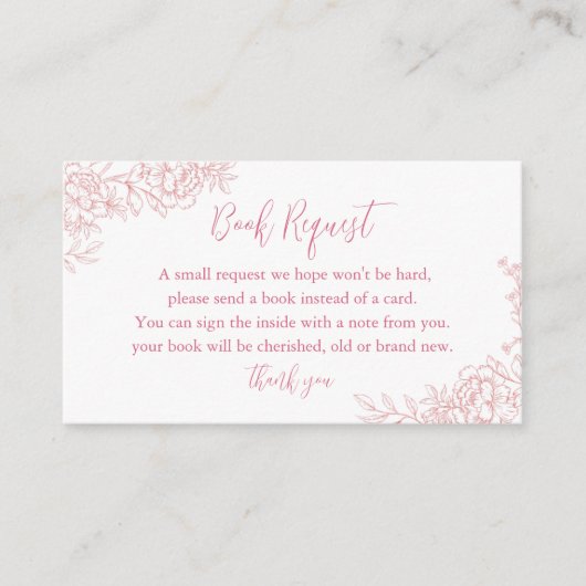 PINK TOILEフランスのベビーブックの要求の挿入 エンクロージャーカード (正面)