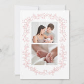 Pink Toile Birth Announcement 招待状 (裏面)