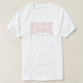 Pink Toile BRIDE Engagement Shower Bach Party Tシャツ