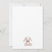 Pink Toile Bunny Rabbit Girl Baby Shower 招待状 (裏面)