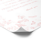 Pink Toile De Jouy Advice for Baby Shower Game ポスター (角)