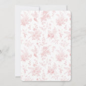 Pink Toile De Jouy French Floral Save the Date 招待状 (裏面)