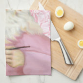 Pink Toile de Juoyのビクトリアンなサンタクロース キッチンタオル (四つ折り)
