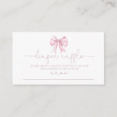 Pink Toile French bow Diaper raffle ticket エンクロージャーカード (正面)