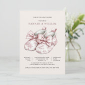 Pink Toile Girl Baby Shower Invitation 招待状 (スタンド正面)