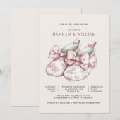 Pink Toile Girl Baby Shower Invitation 招待状 (正面/裏面)