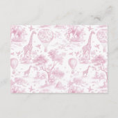 Pink Toile Safari Animal Books For Baby エンクロージャーカード (裏面)