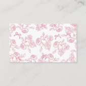 Pink Toile Tea Party Books for Baby エンクロージャーカード (裏面)