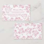 Pink Toile Tea Party Books for Baby エンクロージャーカード (正面/裏面)