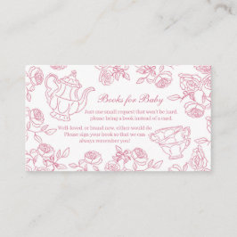 Pink Toile Tea Party Books for Baby エンクロージャーカード