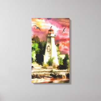 Pink TonesのライトハウスシーンCanvas Print キャンバスプリント