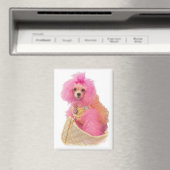 pink toy poodle magnet, pink poodle, refrigerator マグネット (インサイチュ (食洗機))