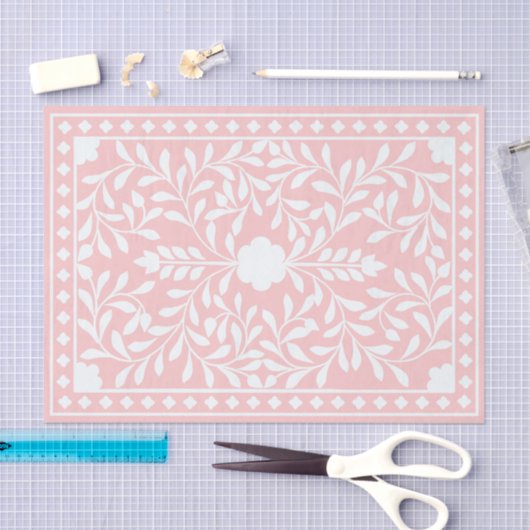 Pink Traditional Bone Inlay Decoupage Paper 薄葉紙 (クラフト)