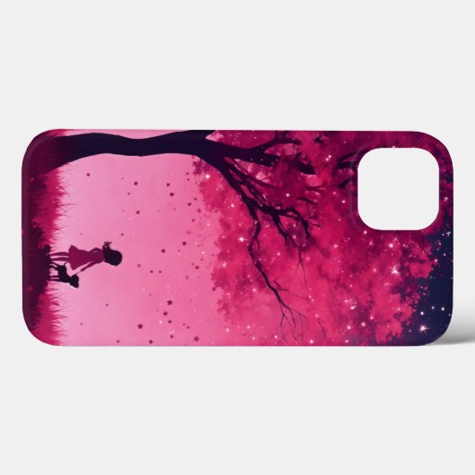 Pink tree and stars apple iphone 13 case Case-Mate iPhoneケース (裏面 (横))