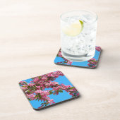Pink Tree Blossom and Blue Sky Photo コースター (右側)