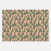 Pink Tree Gift Wrap, Modern Holiday Wrapping Paper ラッピングペーパーシート (正面2)