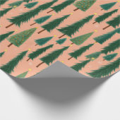 Pink Tree Gift Wrap, Modern Holiday Wrapping Paper ラッピングペーパー (角)