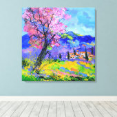Pink tree in Provence  キャンバスプリント (インサイチュ (ウッドフロア))