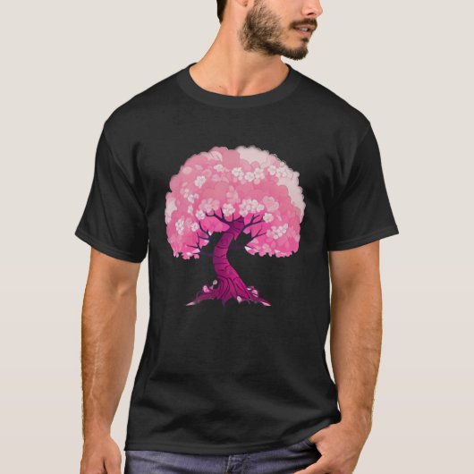 Pink tree of life cherry blossom tシャツ (正面)