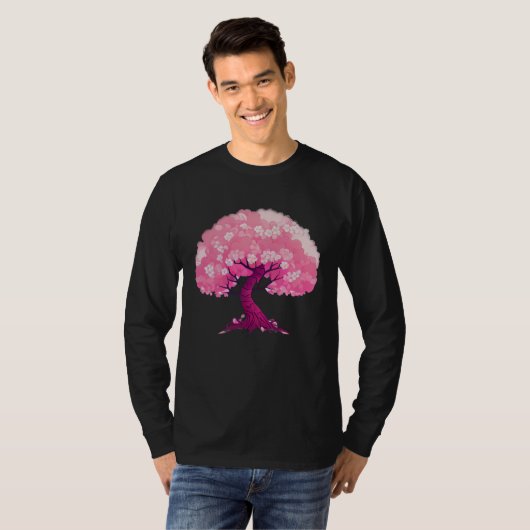 Pink tree of life cherry blossom tシャツ (正面フル)