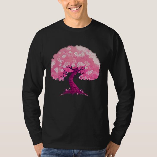 Pink tree of life cherry blossom tシャツ (正面)