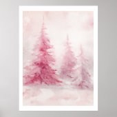Pink Tree Wall Art – Elegant Floral Home D ポスター (正面)