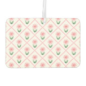 Pink trellis grandmillenial classic pretty preppy カーエアーフレッシュナー (裏面)