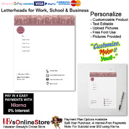 Pink Trendy Drip Sparkle Glitter Business レターヘッド