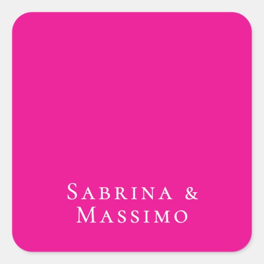 Pink Trendy Modern Minimalist Your Name スクエアシール (正面)