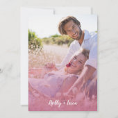 Pink Trendy Transparency Effect Photo Couple セーブザデート (正面)