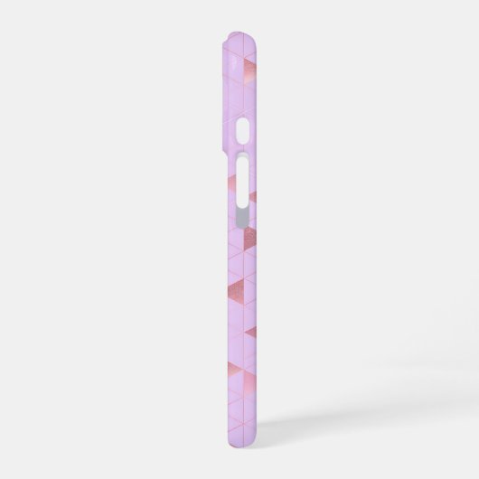 Pink Triangle Geometric Pattern iPhone 16ケース (左側面)