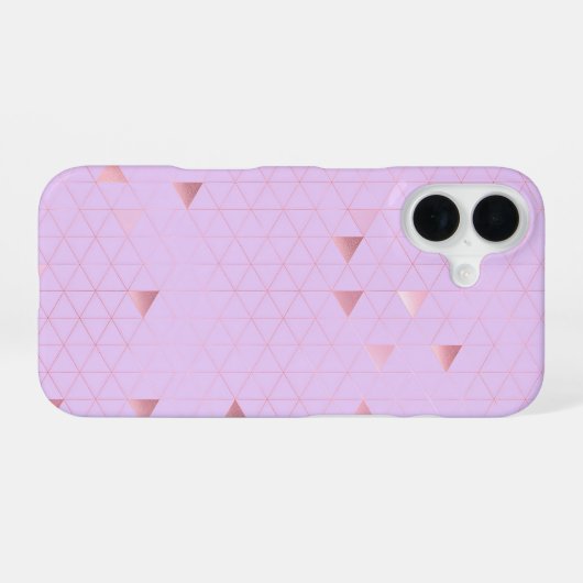 Pink Triangle Geometric Pattern iPhone 16ケース (裏面横)