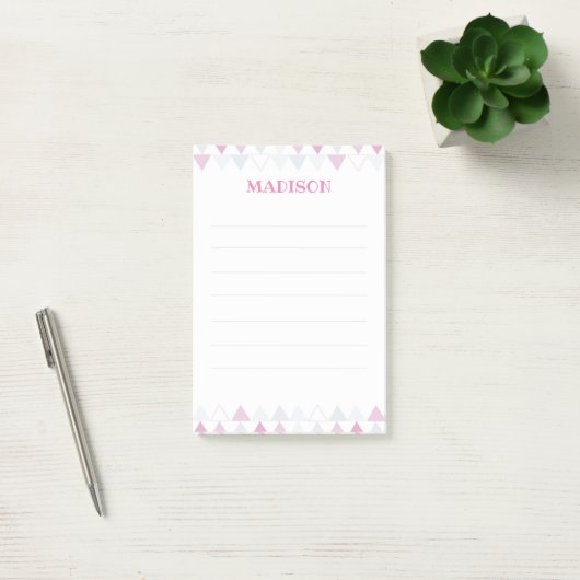 Pink Triangles Post it Notes ポストイット (オフィス)