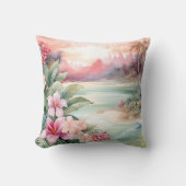 Pink Tropical Beach クッション (正面)