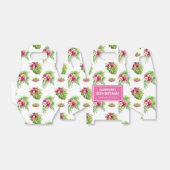 Pink Tropical Floral Luau Birthday フェイバーボックス (折り畳みなし)